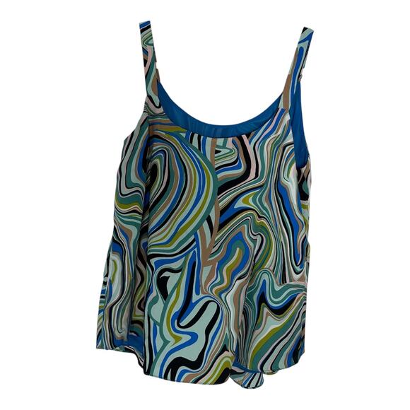 Bar III Plus Size Scoop-Neck Sleeveless Top Blue Combo‎ Size 1X - Picture 5 of 12